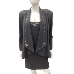 NWT Cache Set Women’s SizeS Dress+Blazer Sleeveless Dress NoClosure Blazer Black